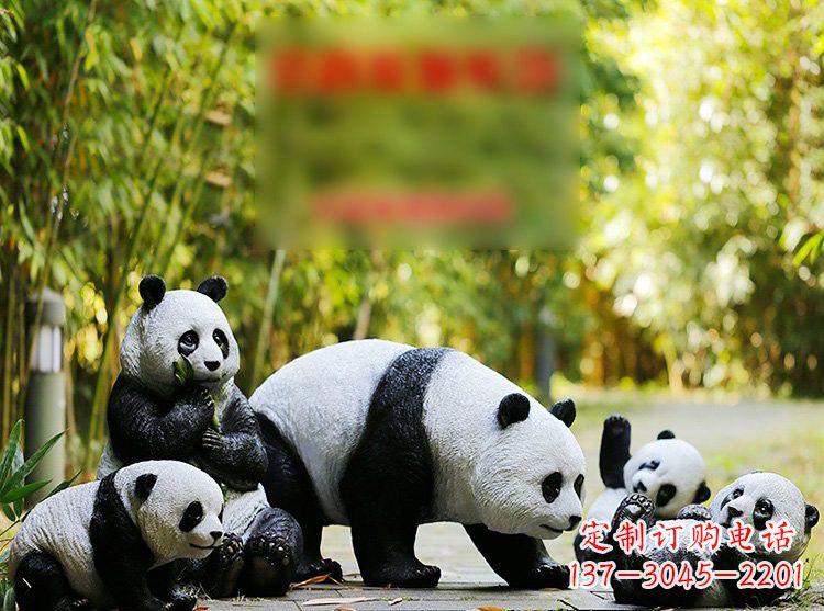 淄博玻璃钢仿真熊猫雕塑