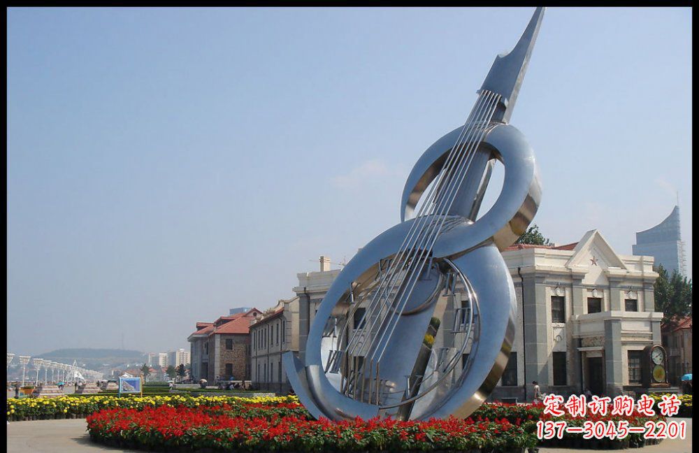淄博YFZD-001不锈钢抽象大提琴雕塑