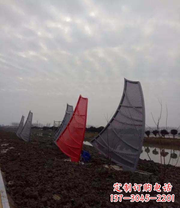 淄博不锈钢抽象帆船雕塑