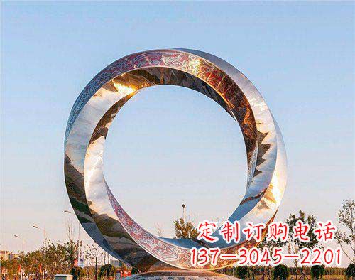淄博精美的不锈钢圆环景观雕塑