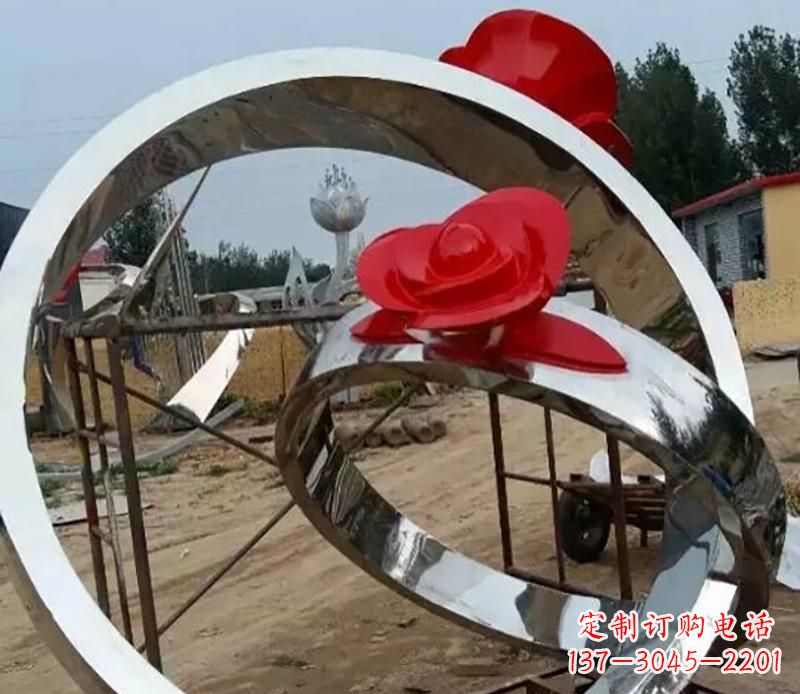淄博精致的不锈钢戒指雕塑