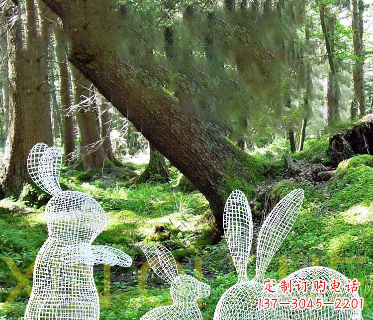 淄博精美兔子雕塑,点缀你的公园