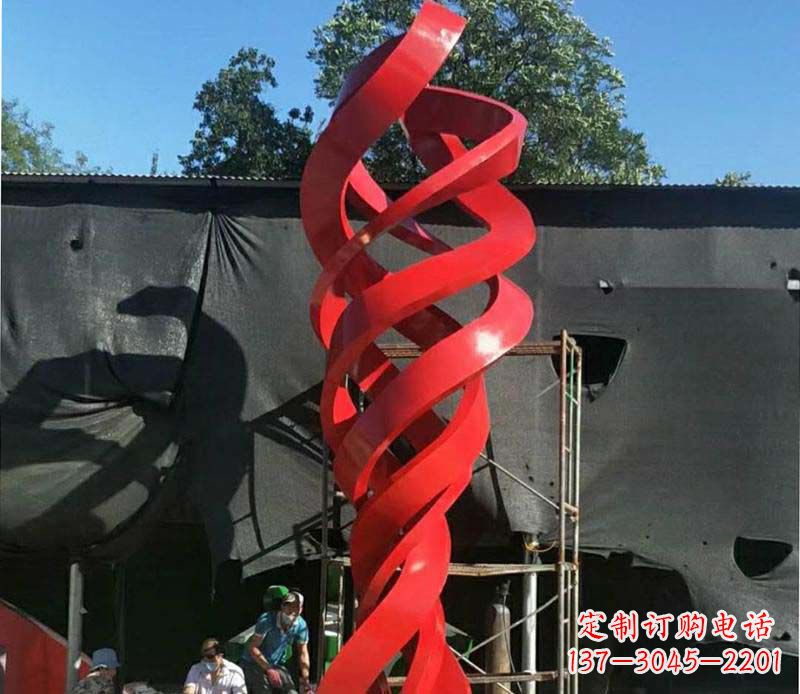 淄博高端不锈钢螺旋飘带景观雕塑