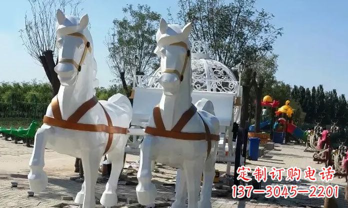 淄博优雅迷人的不锈钢马车雕塑