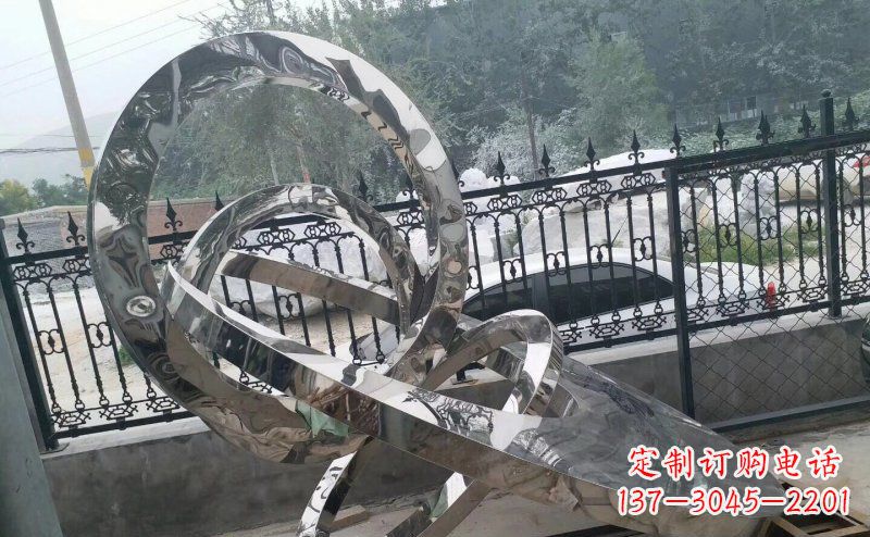 淄博公园拼接圆环景观不锈钢雕塑
