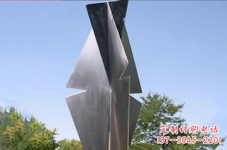 淄博不锈钢树叶雕塑更新公园景观