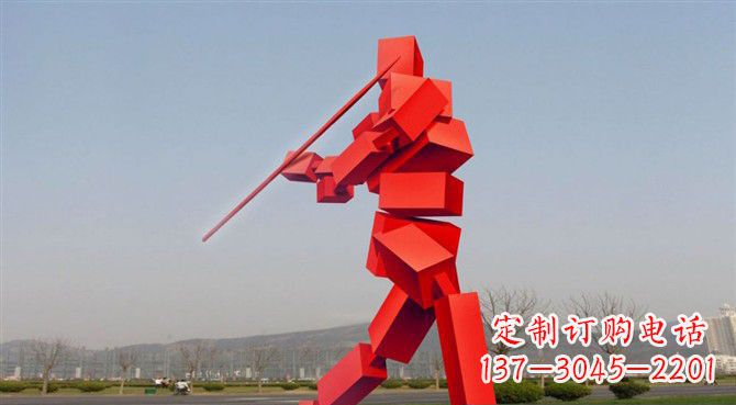 淄博定制不锈钢标枪雕塑