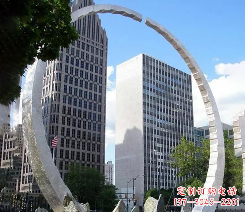 淄博金属圆环景观雕塑