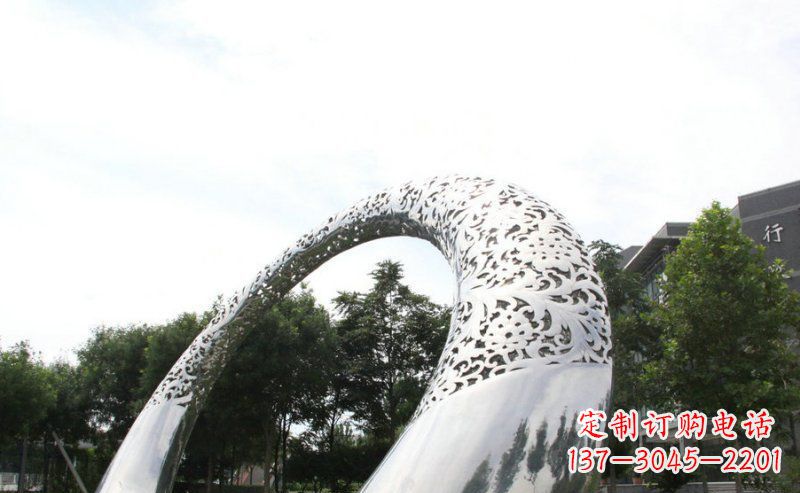 淄博优雅定制不锈钢圆形拱门雕塑
