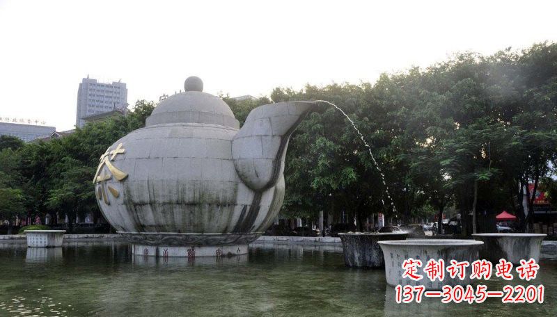 淄博精致雕塑茶壶石雕