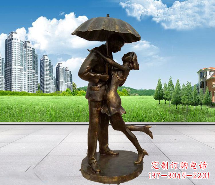 淄博情侣铜雕,浪漫定制