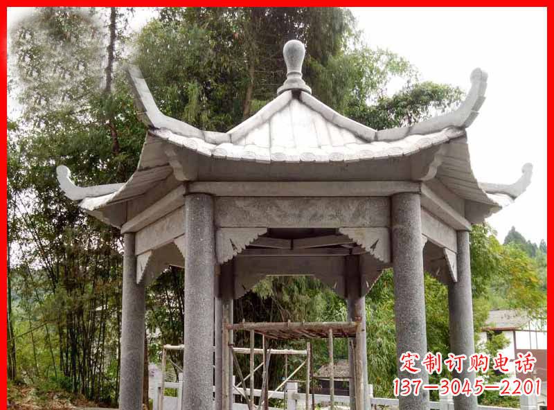 淄博复古公园石凉亭雕塑