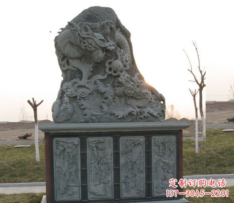 淄博精美的大理石龙雕塑
