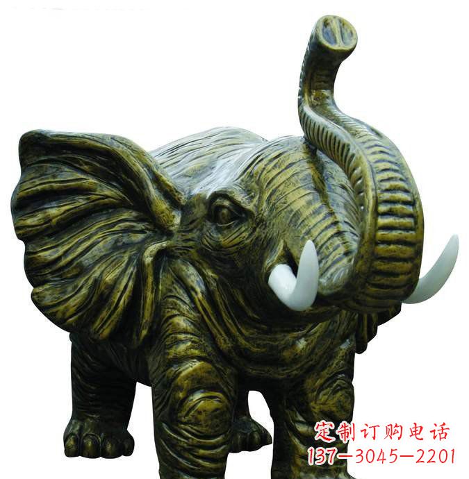 淄博公园大象动物铜雕