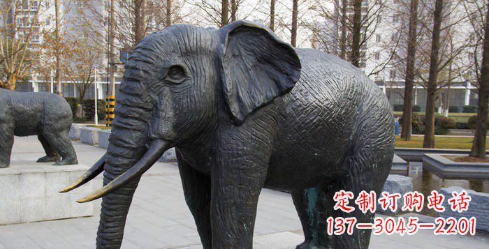 淄博公园大象动物雕塑