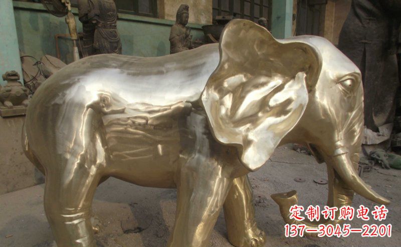 淄博中领雕塑精美的大象铜雕