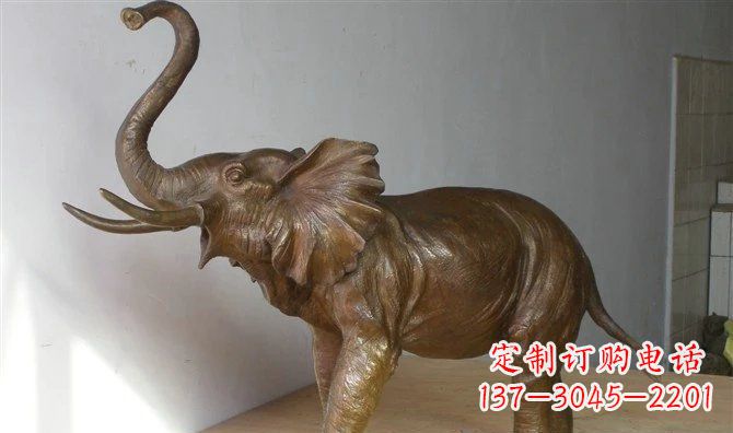 淄博公园大象招财动物铜雕 (3)