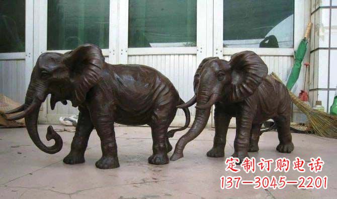 淄博传统文化雕塑雕刻大象招财神像