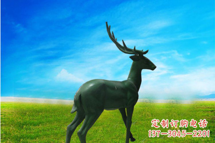 淄博中领雕塑 | 公园动物梅花鹿铜雕