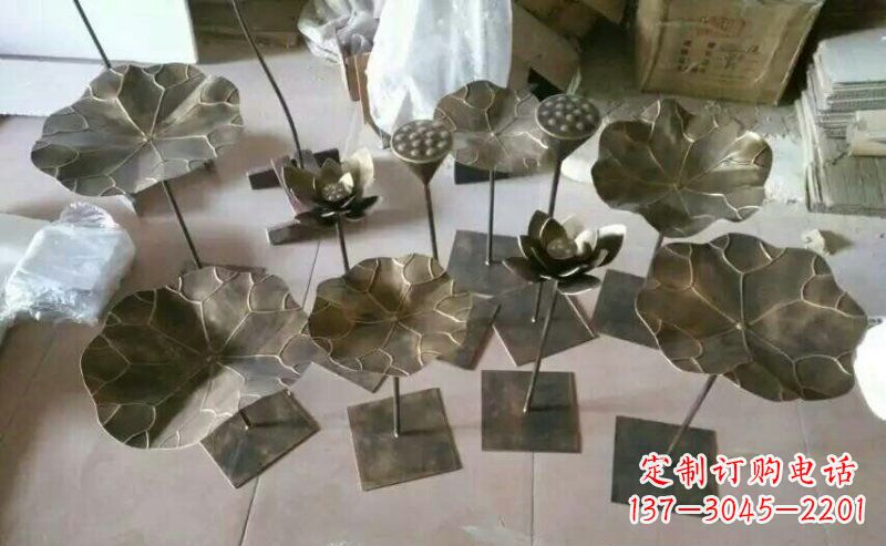淄博精美荷叶锻铜雕塑