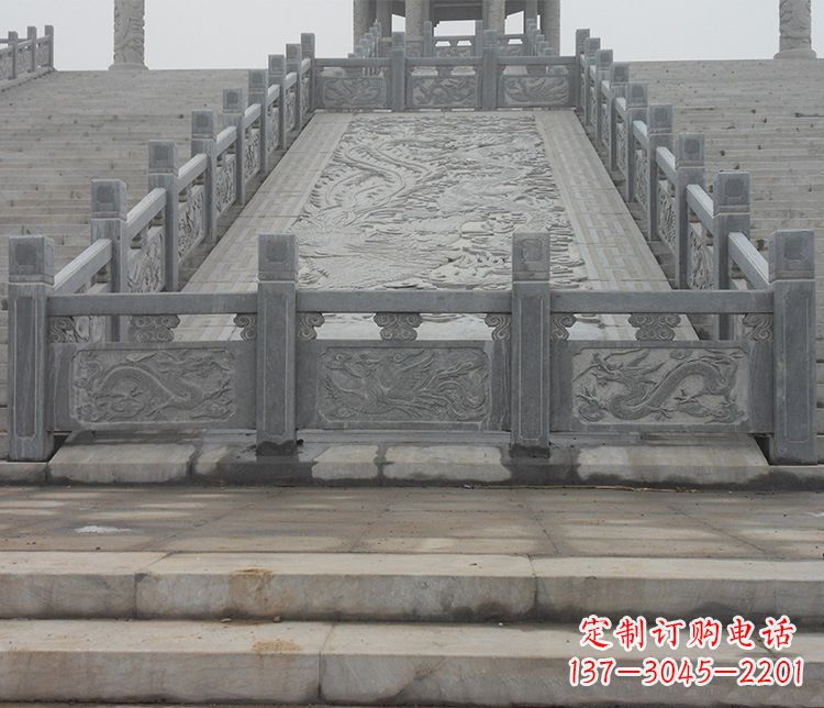 淄博公园仿古石栏板景观石雕 (6)
