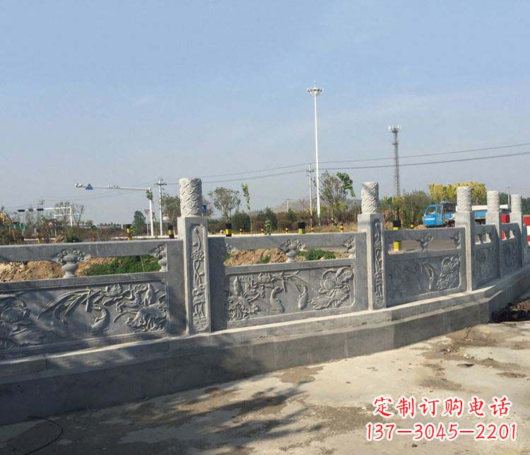淄博公园仿古石栏板景观石雕 (4)