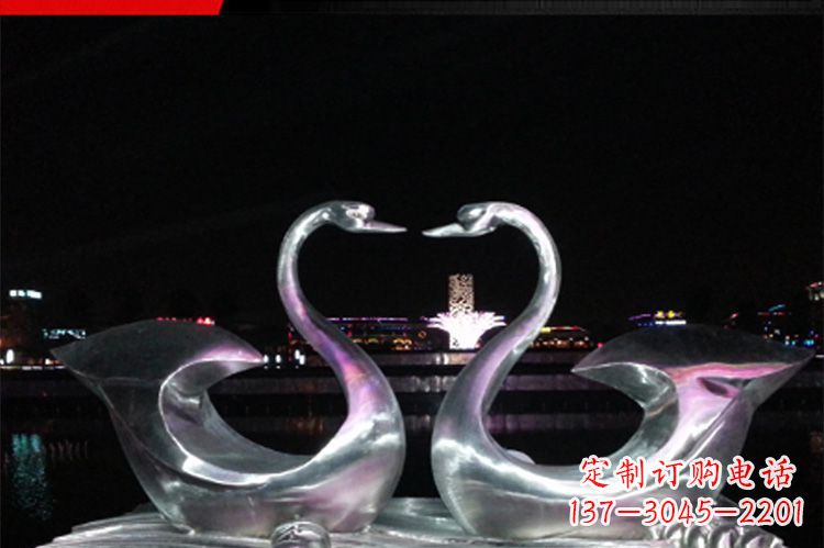 淄博中领雕塑定制不锈钢仙鹤雕塑