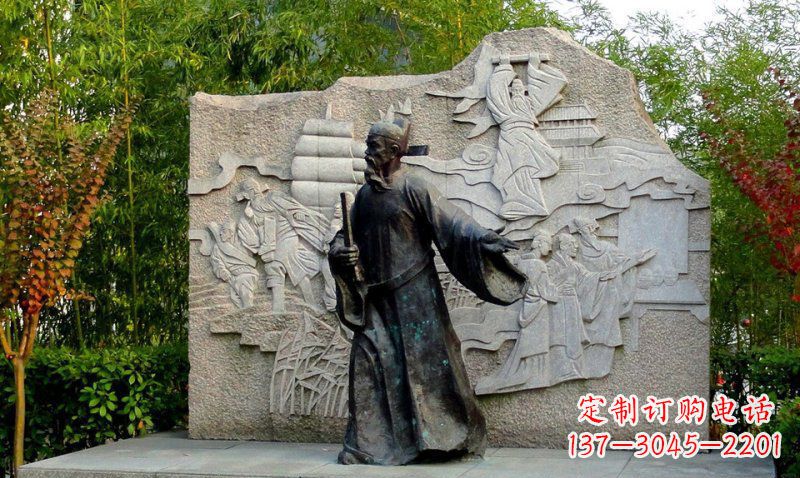 淄博海瑞古代名人铜雕领雕塑定制
