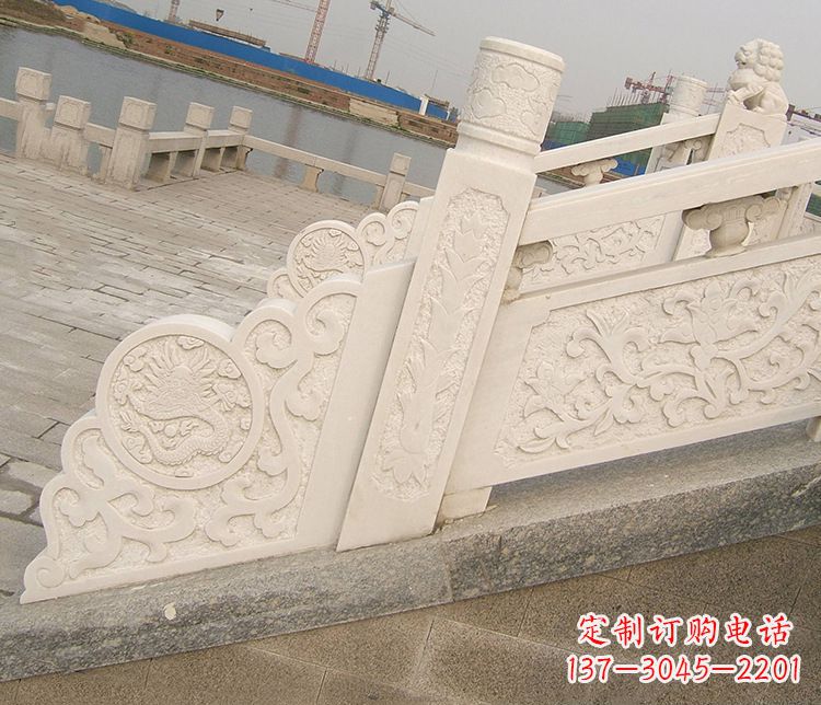 淄博汉白玉精美园林栏板雕塑