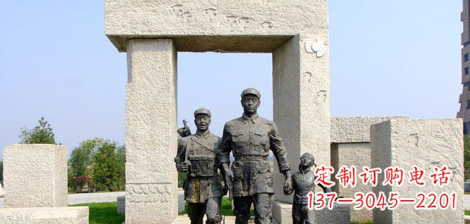 淄博公园红军人物铜雕 (2)