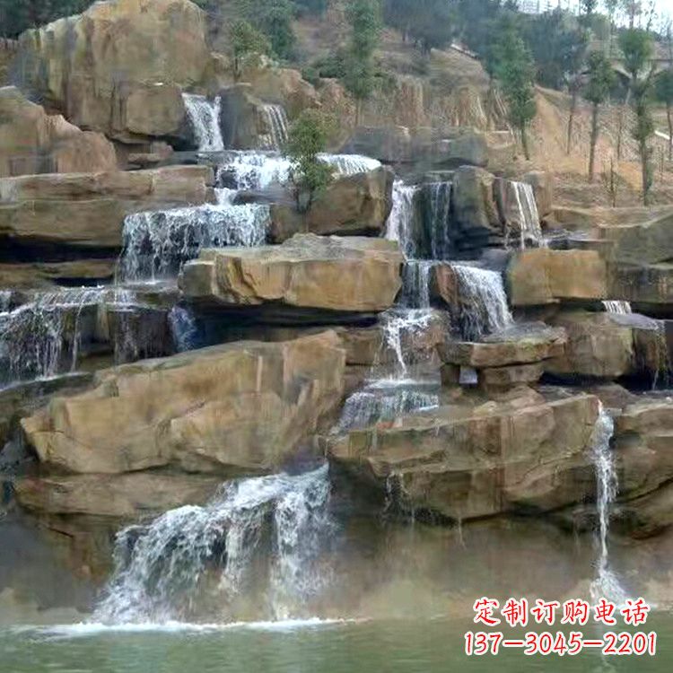 淄博公园假山流水景观