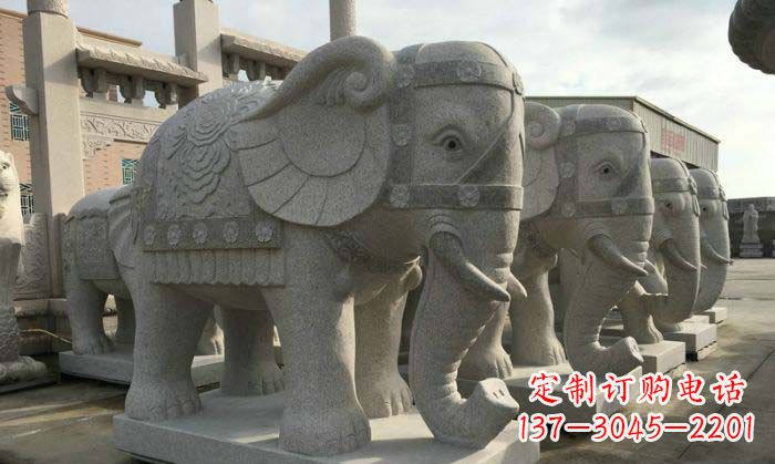 淄博庄严雄伟的大象石雕