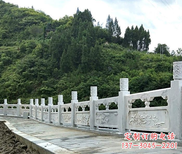 淄博公园景观大理石栏板雕塑 (5)