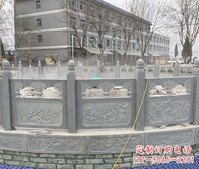 淄博公园景观大理石栏板雕塑