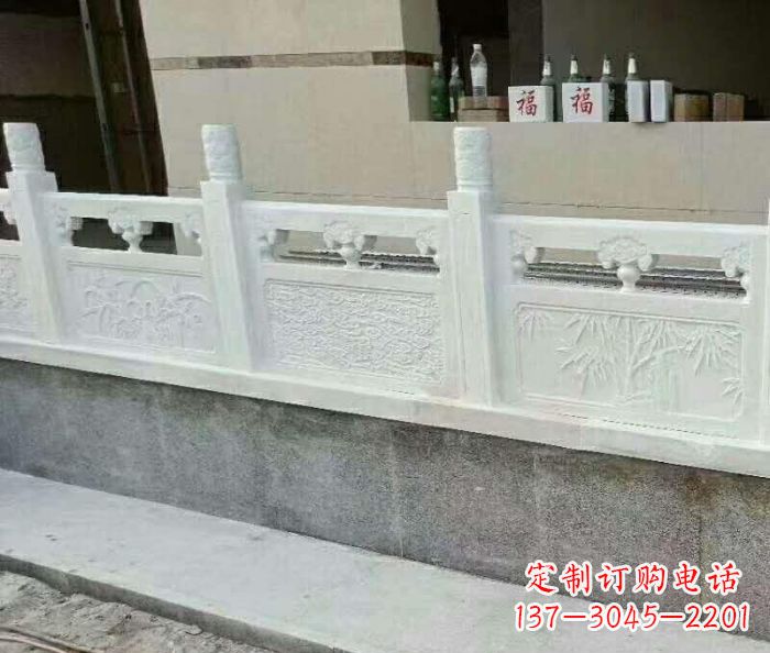 淄博公园景观大理石栏板石雕 (6)
