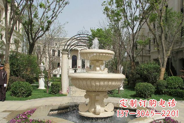 淄博公园景观大理石喷泉石雕 (4)