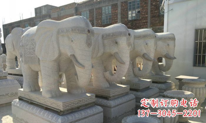 淄博缅甸大理石缅甸大象雕塑