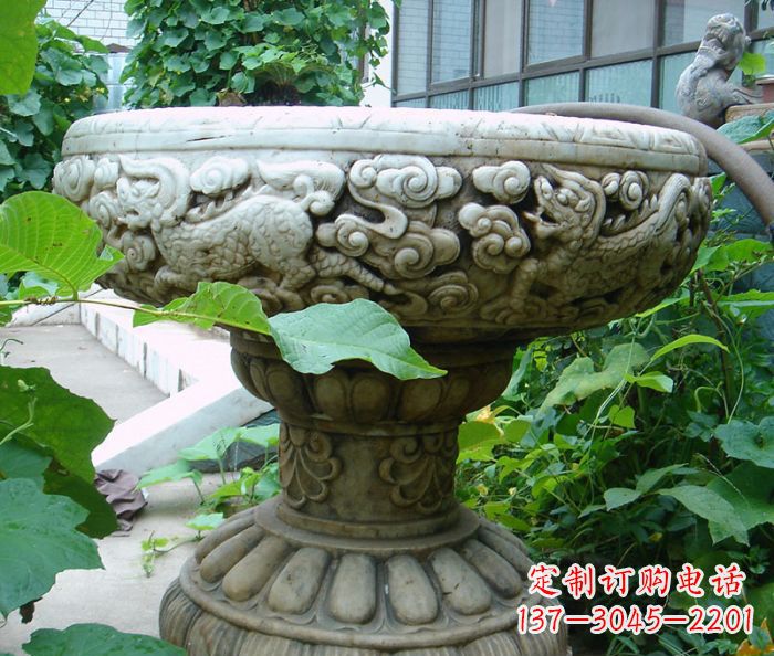 淄博仿古花盆石雕艺术品