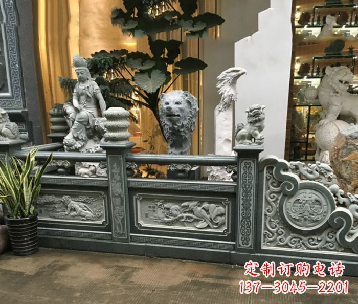 淄博公园景观仿古石栏板 (3)