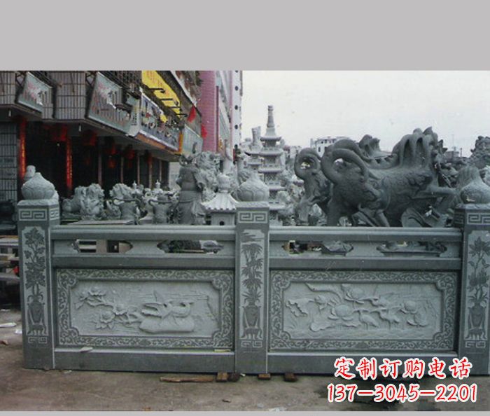 淄博高档仿古石栏板雕塑