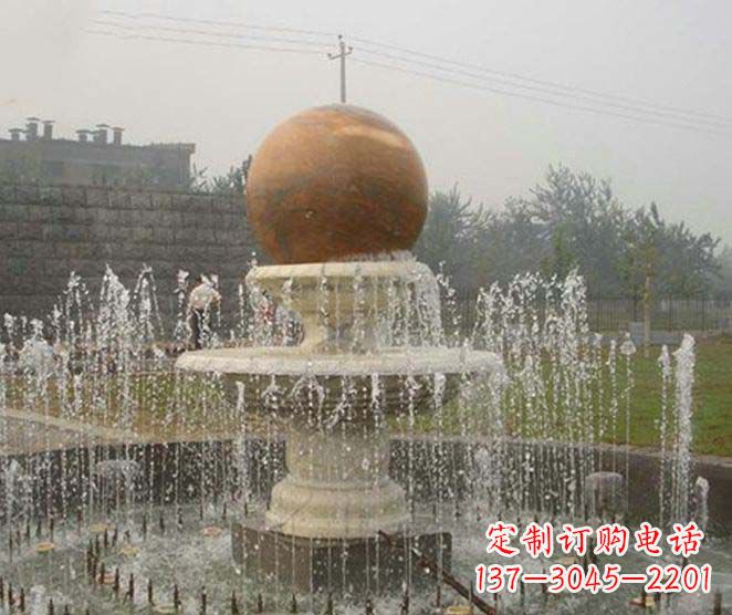 淄博公园景观风水球喷泉石雕