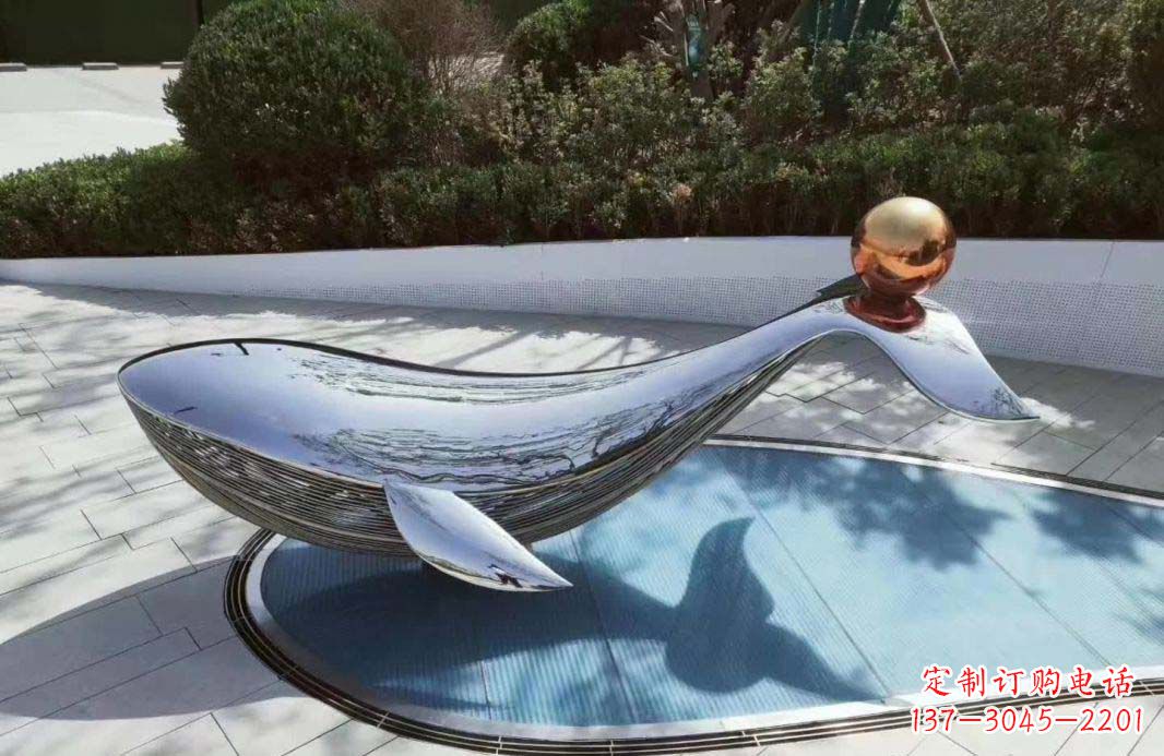 淄博公园镜面不锈钢海豚雕塑