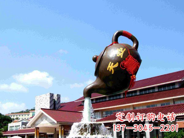 淄博传统铜质茶壶雕塑