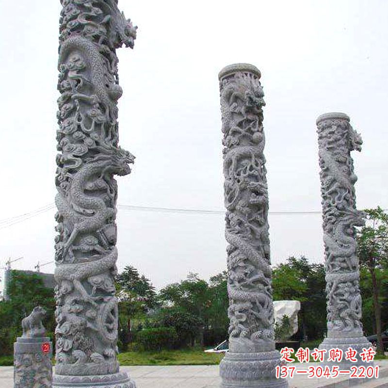 淄博公园龙柱雕塑