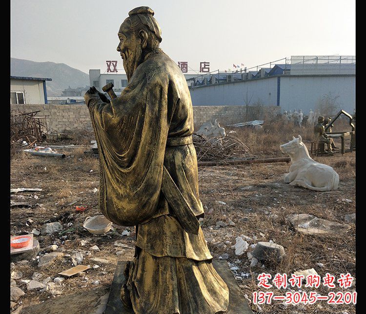 淄博铜铸孔子雕塑,传承中华民族精神文化