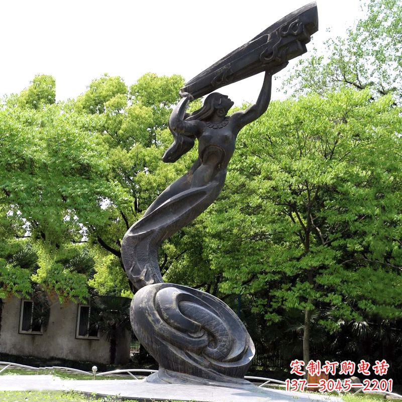 淄博公园神话传说人物始母神女娲补天景观雕塑
