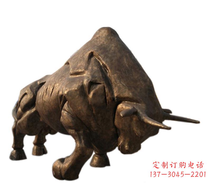 淄博铜雕独特的历史图案——拓荒牛雕塑