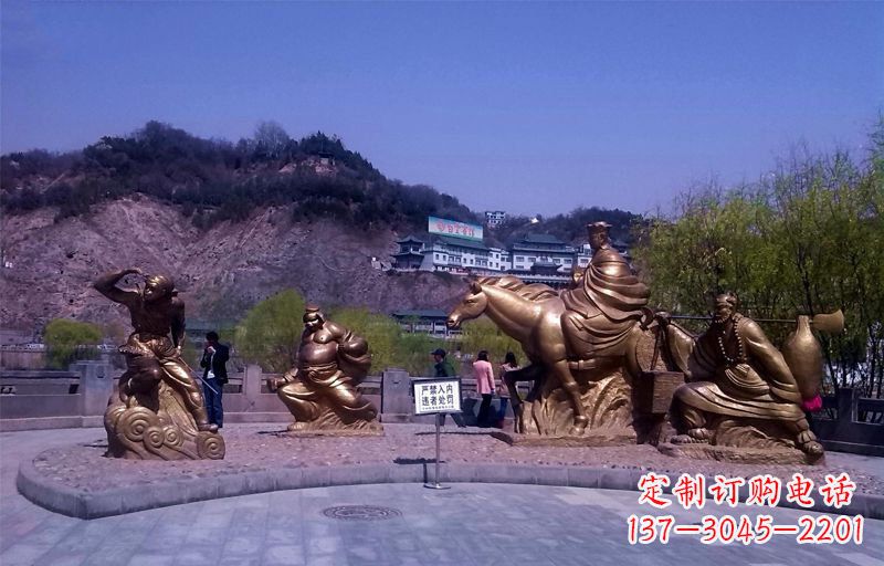 淄博精美铜雕唐僧师徒小品