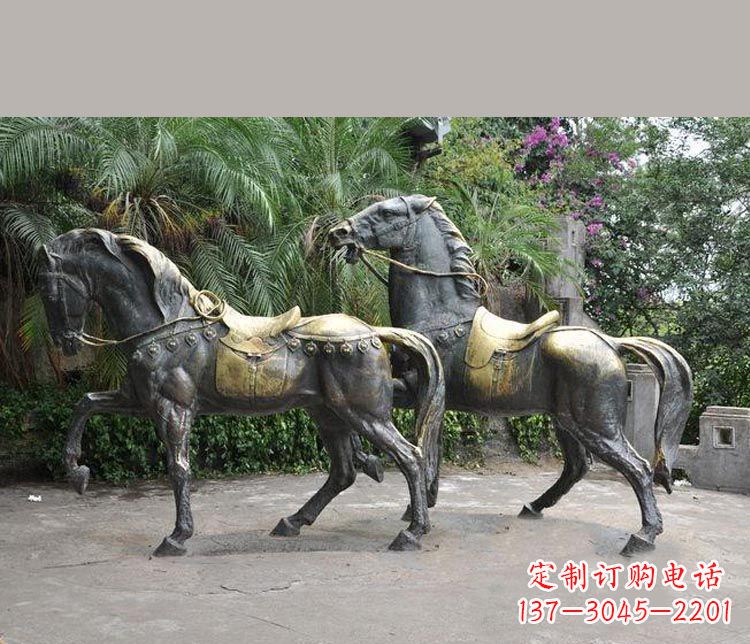 淄博3米大型精美纯铜马鞍雕塑