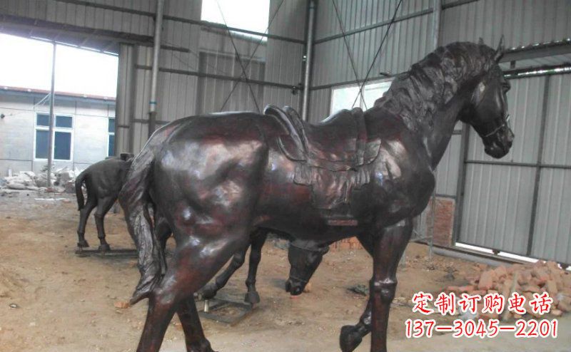 淄博公园铜马动物铜雕